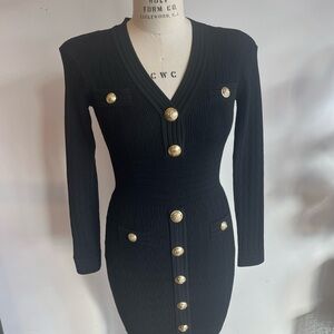 Elegant Black Button-Down Dress